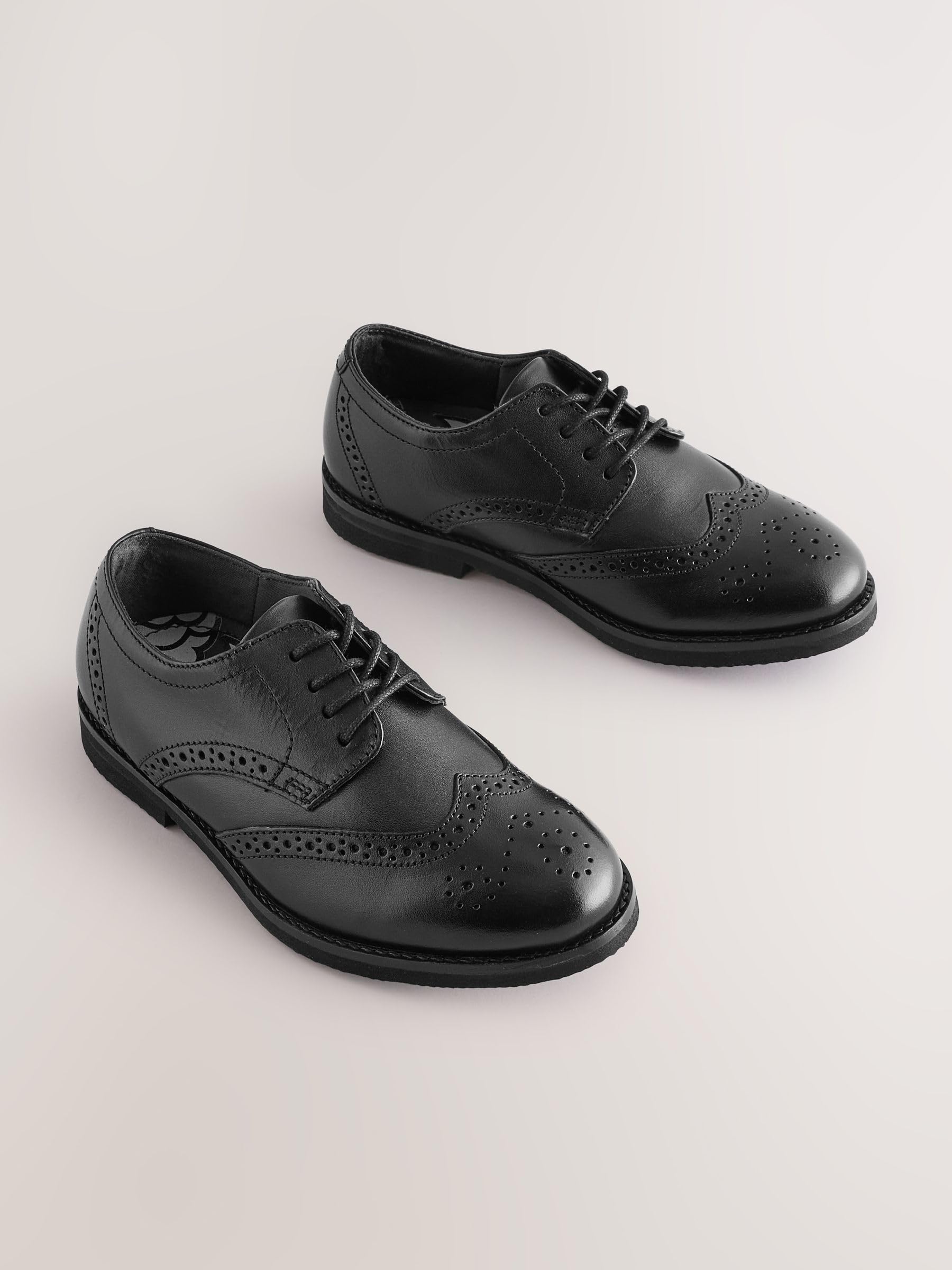 NEXT Ragazzo Scarpe Brogue Eleganti in Pelle - Pianta Larga (G)