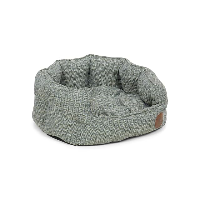 Foto 3 de 7 de Petface Sage Herringbone - Cama Ovalada para Perro con cojín extraíble, Lavable a máquina, pequeña (Paquete…