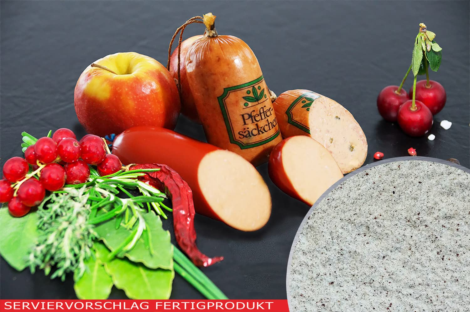 Grobe Mettwurst - Gewürz, Pfeffersäckchen grobe Teewurst Braunschweiger Gewürzzubereitung ohne Geschmacksverstärker. PP - Eimer 15KG