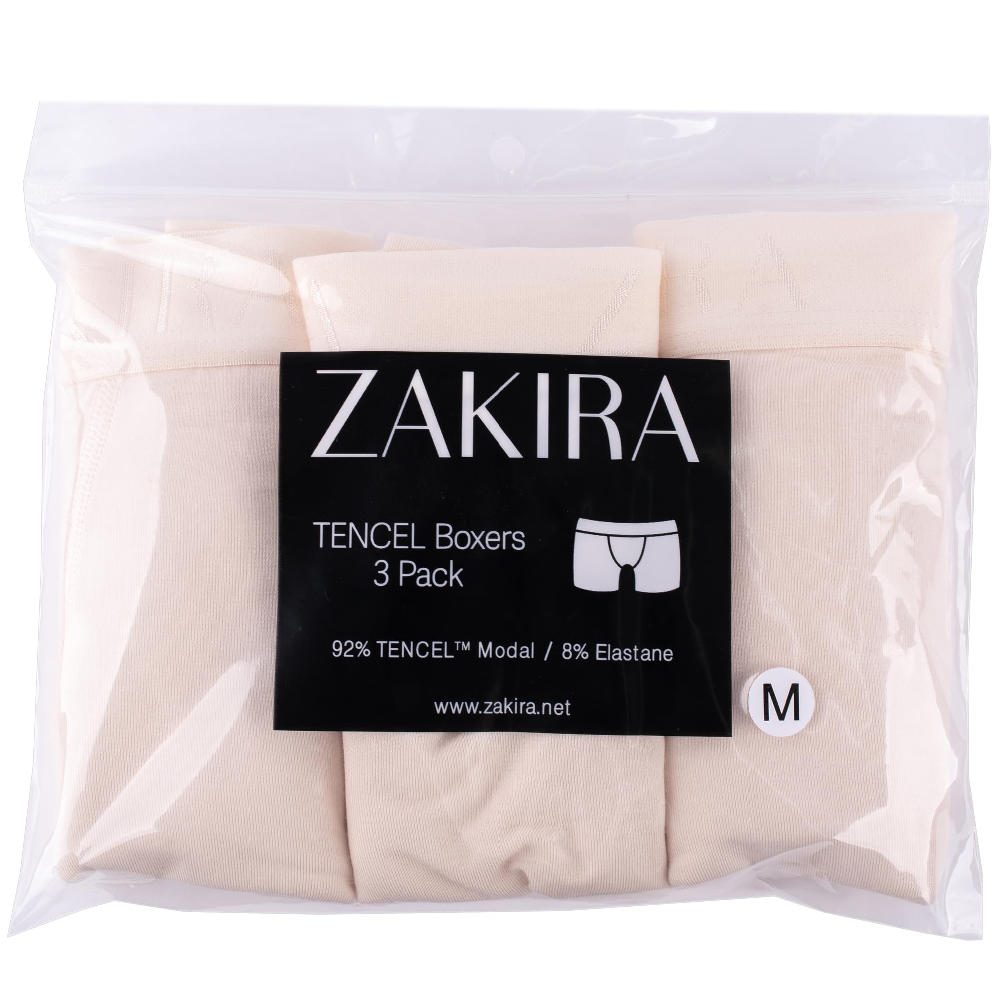 ZAKIRA Damskie bokserki Tencel, miękkie, oddychające, rozciągliwe, majtki typu Boyshort, odporne na otarcia, długie nogawki, 3 szt