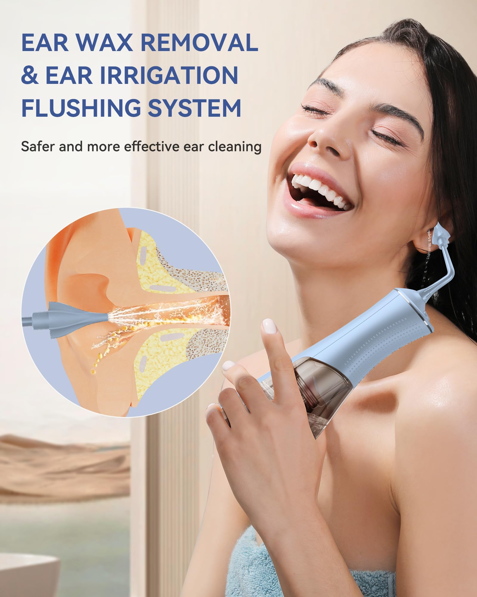 Elektrischer Ohrenreiniger, Ohrenschmalz Entferner mit 4 Modi, IPX7 Wasserdicht, Ohrdusche für Erwachsene & Kinder - 4