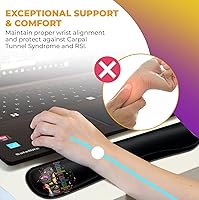 Vista 5 de Alfombrilla de mouse ergonómica con gel de soporte para muñeca, cómoda alfombrilla de mouse inalámbrica, alfombrilla de mouse para aliviar el dolor