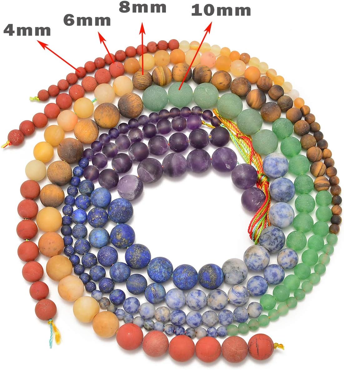 AD Beads Healing Reiki 7 Chakras Yoga Natural Gemstone Round Loose Beads Matte 6mm 16" Matte 6mm