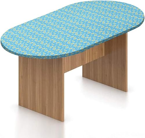 Miniatura 8 de XISUNYA Mantel ovalado ajustable de poliéster elástico, diseño de azulejos geométricos coloridos tradicionales, estampado oriental, se adapta a