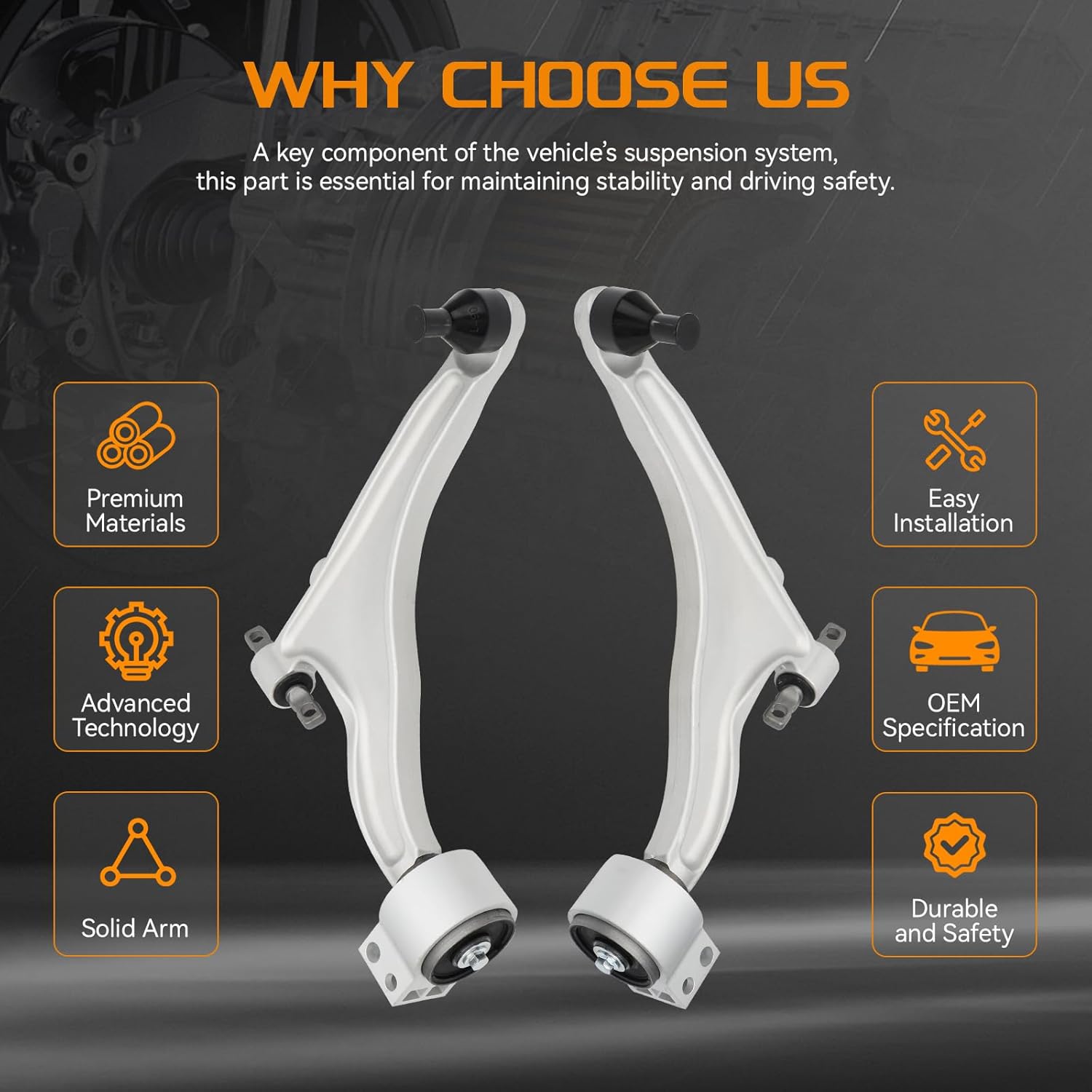 Front Lower Control Arm for Cadillac SRX 2010 2011 2012 2013 2014 20115 2016-22979575 22979576 Driver and Passenger Side