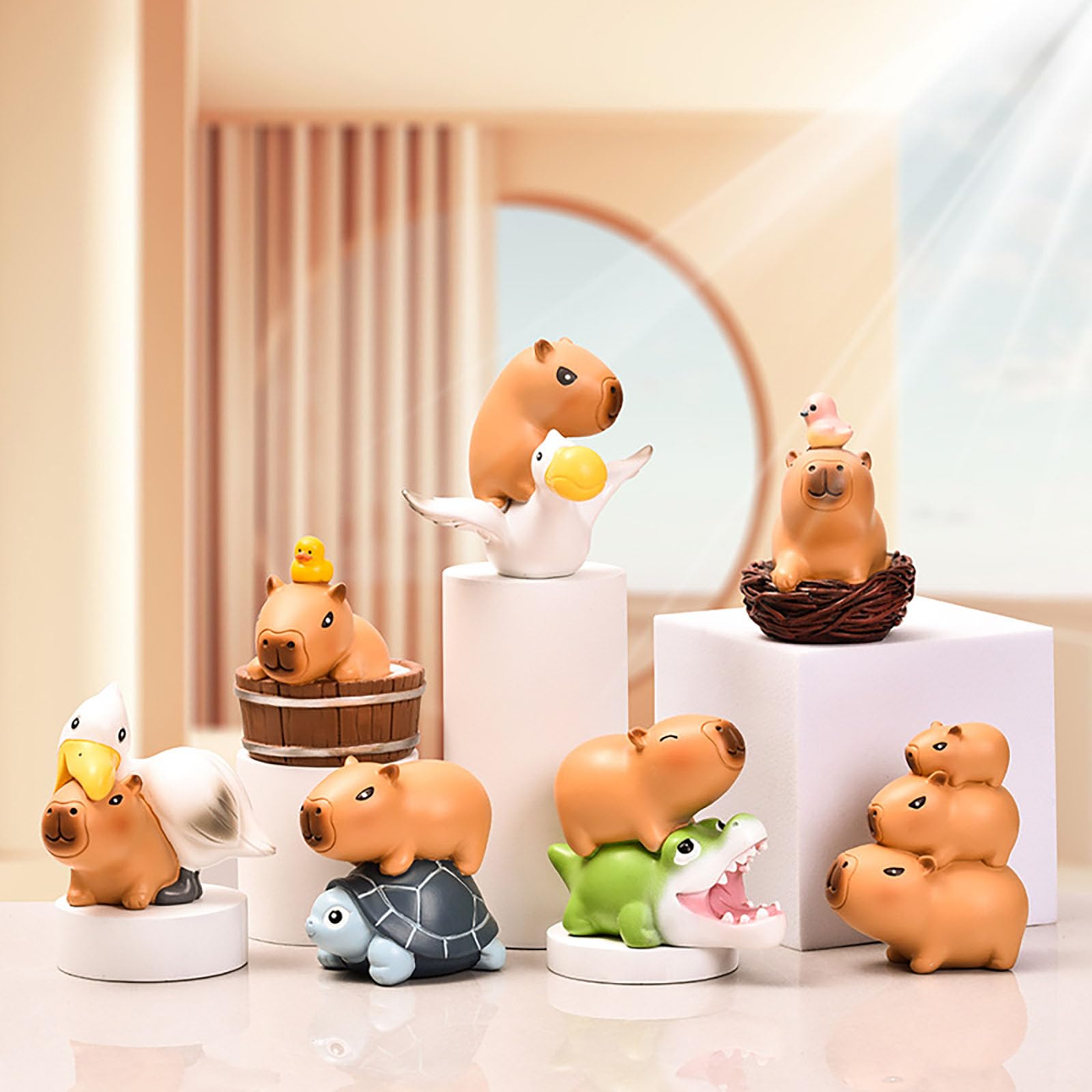 LUCKJOY Capybara Series Blind Box Figures, Cute Capybara Mystery Bag Random Design Action Figures Collectible Toys Home Decorations, Holiday Birthday Gifts, Single Box