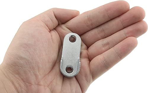 Miniatura 5 de JianLing 10pcs 0.669x1.850 in Aleación de zinc Oval Armario Rod End Soportes con tornillos Fit 0.630x1.181 in Oval Rod Armario Soporte Metal Rod