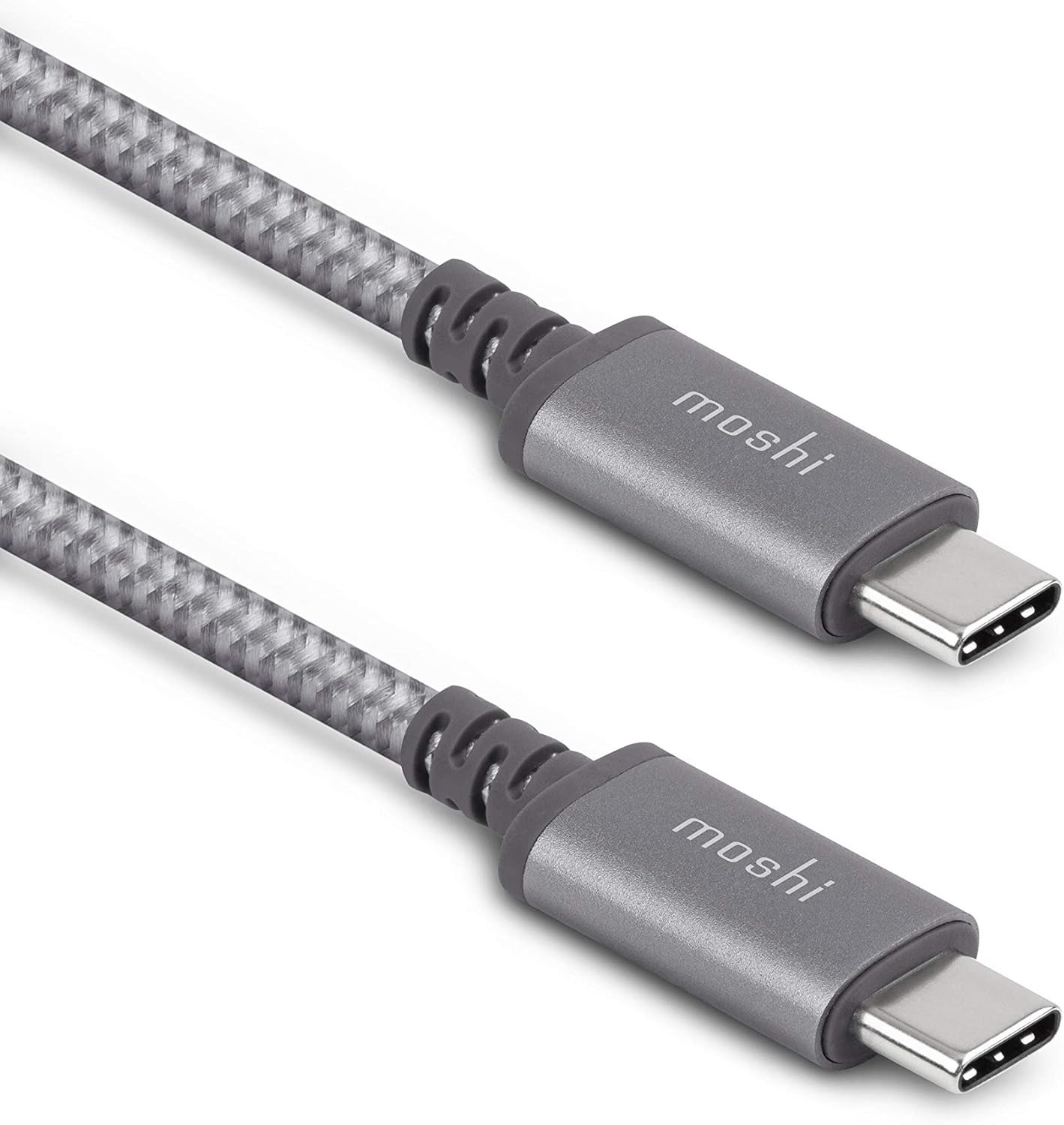 Moshi Integra USB C Cable 6.6ft/2m, Power Delivery Fast Charge Up to 100W, USB 2.0 Data Transfer, Ballistic Nylon Braided, for iPad Pro/Galaxy/Pixel & Devices Support USB-C