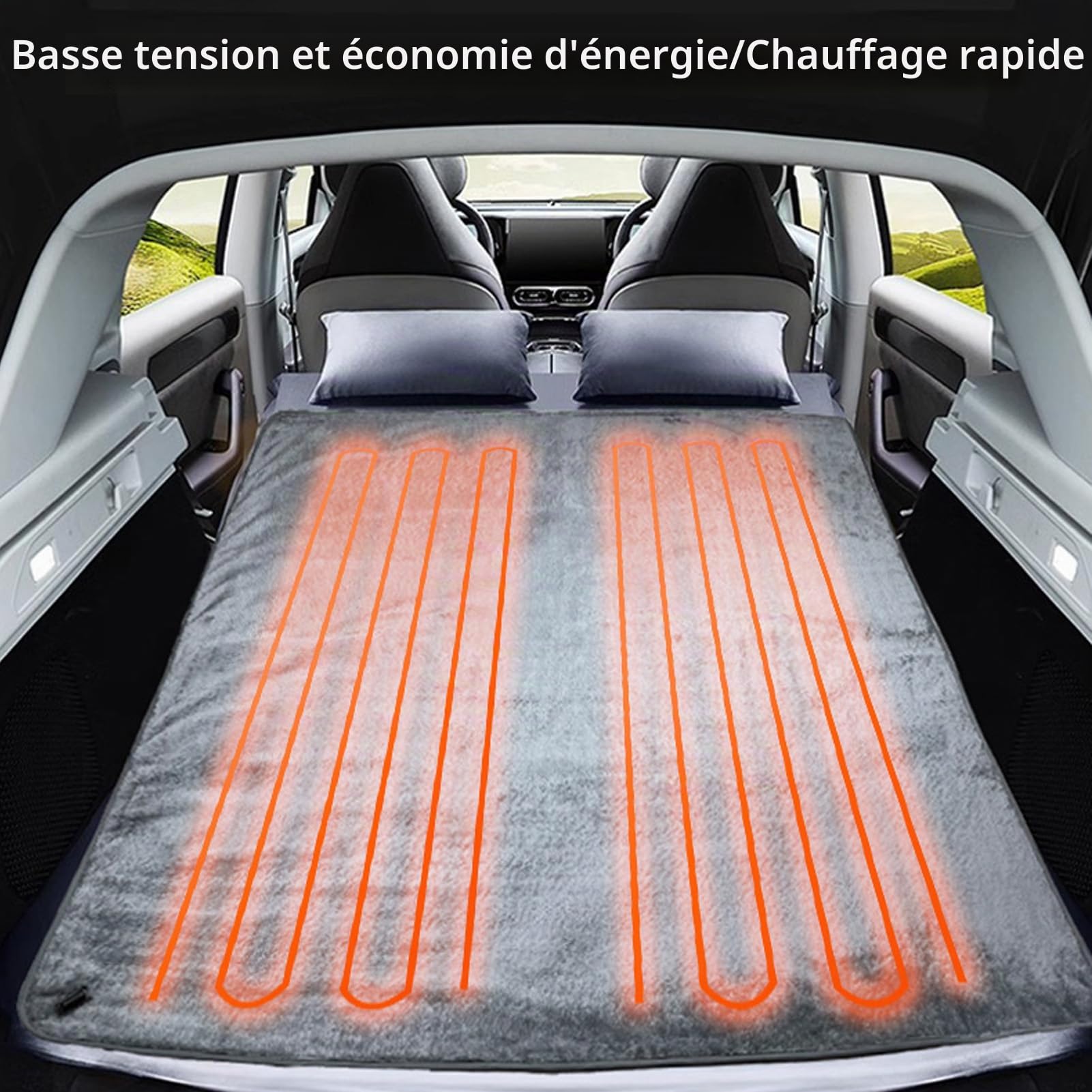 Couverture Chauffante 12 V, Couverture Chauffante pour Voiture, Couverture électrique de Voiture Respirante à Chauffage Rapide en Flanelle Douce et Chaude pour Le Camping, 100 X