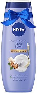 NIVEA Nourishing Shea Butter Body Wash with Nourishing Serum, Moisturizing Body Wash for Women, Enriched Provitamin B5 and Vitamin E, 20 Fl Oz Bottle