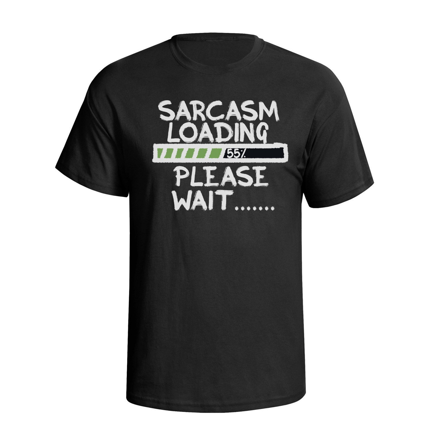 Buzz Shirts Men's Black Sarcasm Loading, Or Wo's Organic Cotton Novelty Slogan T-Shirt