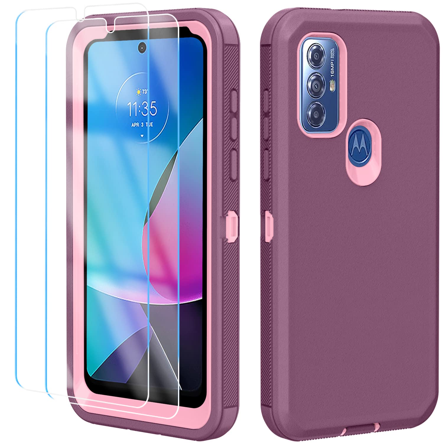 Amazon.com: for Moto G Play 2023 Case, Moto G Power 2022 Case, Moto G Pure  Phone Case: [Shockproof][Dust-Proof][Non-Slip][Military Grade Drop Tested]  Removable 3in1 Heavy Duty Full Body Case (WineRed Pink) : Cell