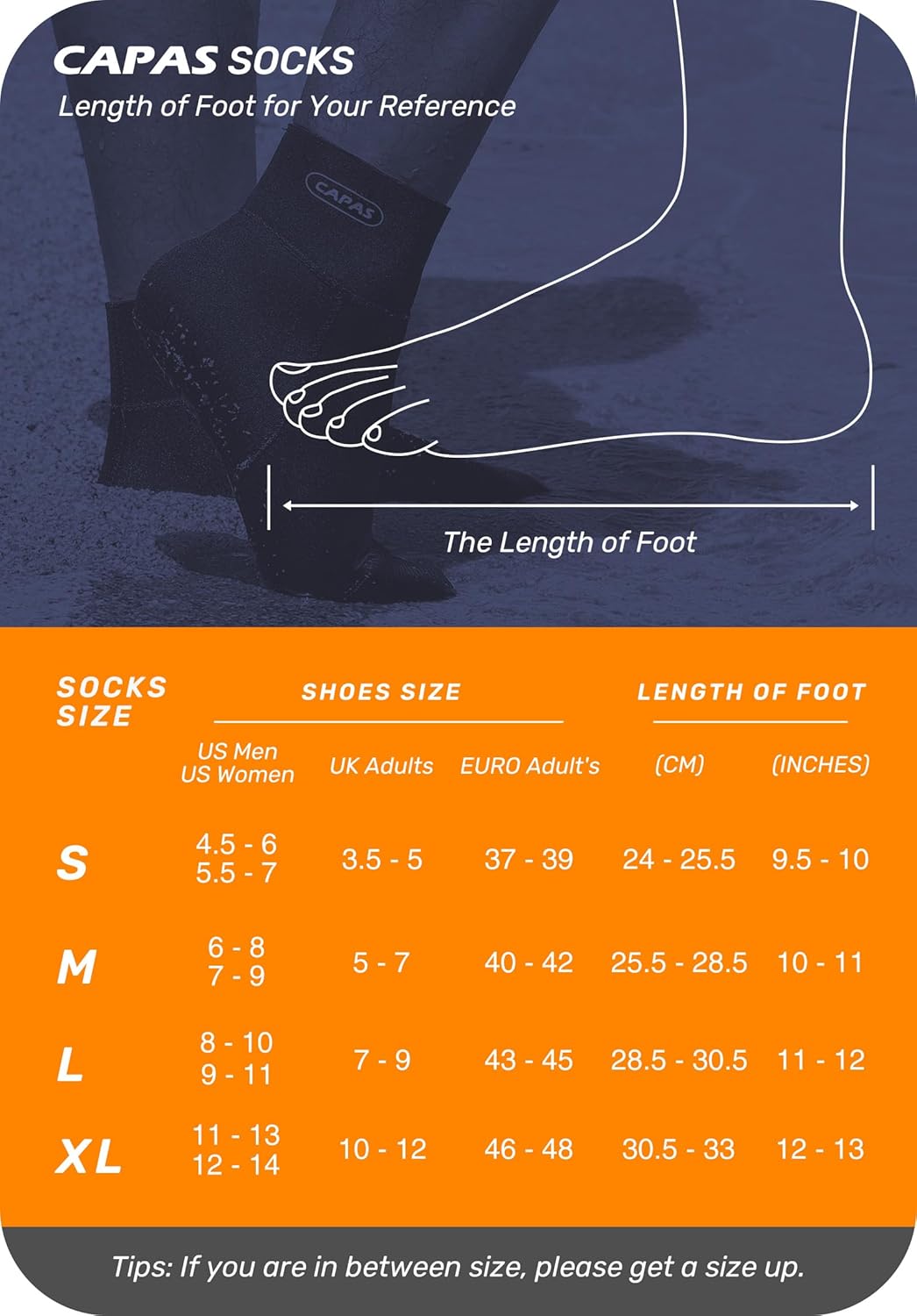 CAPAS 2mm Neoprene Sand Socks, Beach Volleyball Sand Proof Outdoor Socks, Wetsuit Diving Water Socks Keep Warm for Men Women