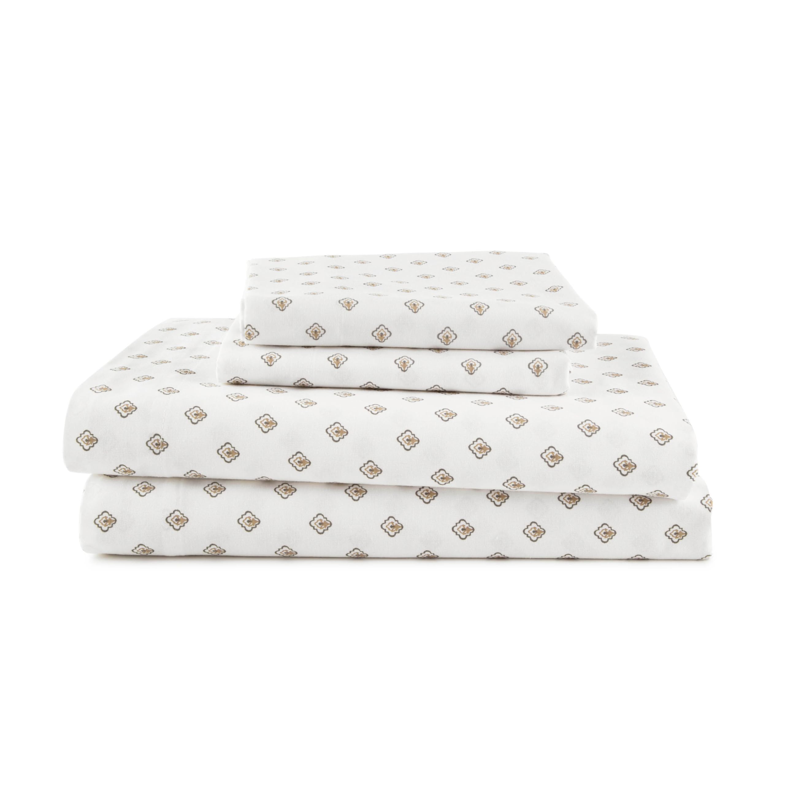 Martex 225 nici na co dzień Foulard szczotkowana mieszanka bawełny zestaw prześcieradeł Twin rozmiar XL, biały