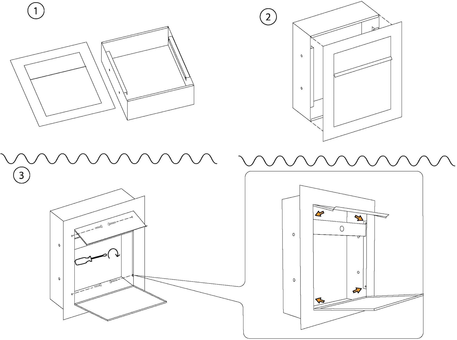 BARI by Bravios - Modern Built-in Anthracite Mailbox