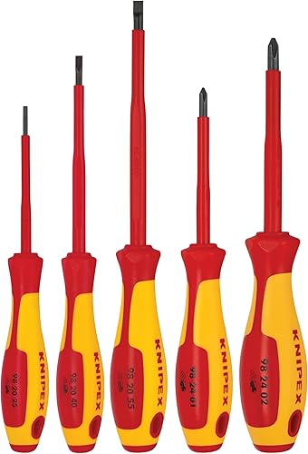 Knipex - Juego de destornilladores de 5 piezas, aislamiento de 1000 V (9K989832US)