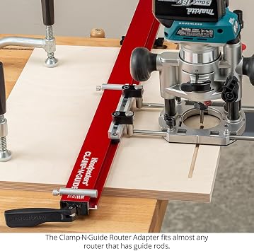 Woodpeckers Clamp-N-Guide 48 Straight Edge Clamp, Router & Circular Saw Guide Rail, Fits Most Routers, Optional Router Guide Made in USA CNG-48
