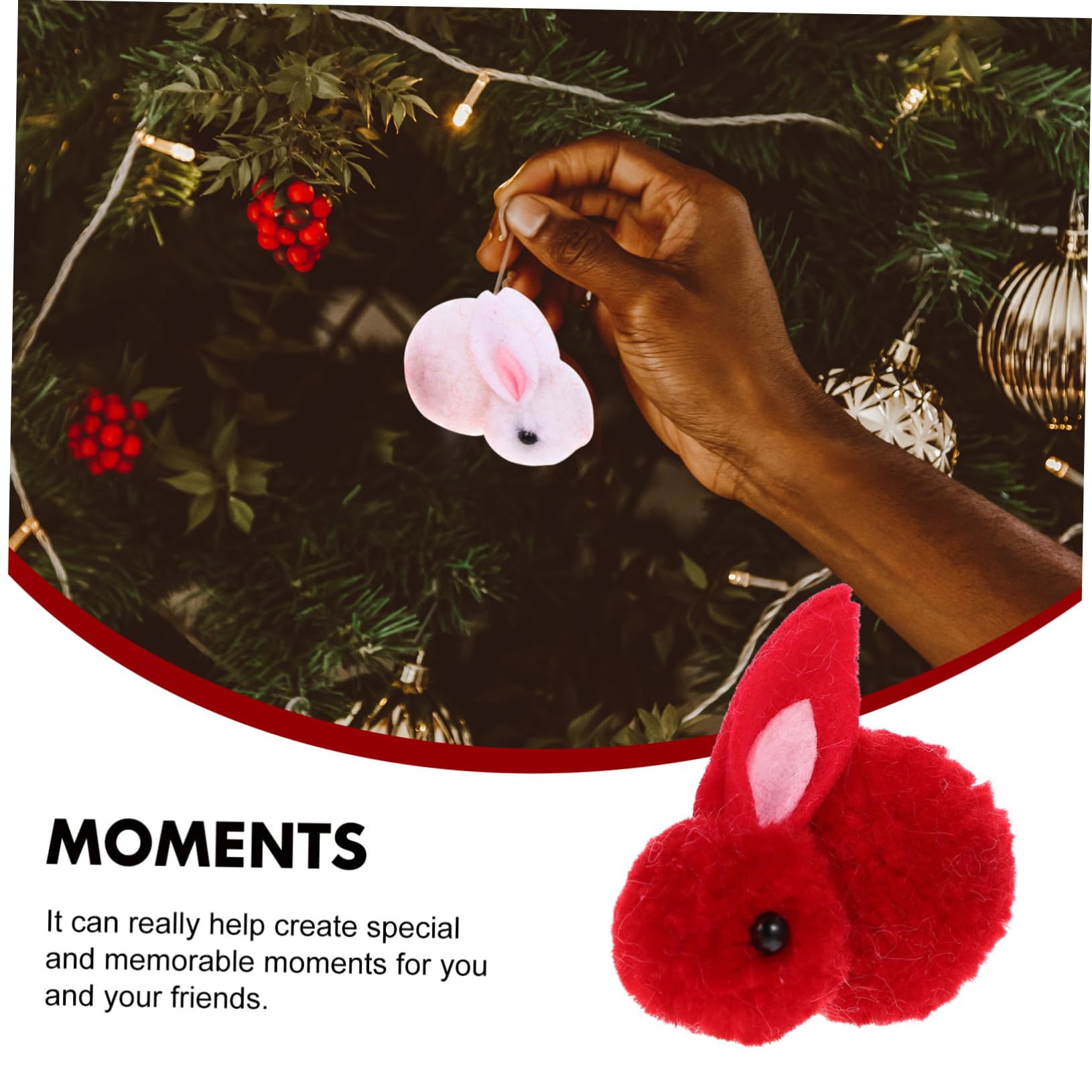PRETYZOOM 5 Set Di Decorazioni Natalizie Da Appendere Allalbero Di Natale Finti Modelli Festivi Coniglietti Decorativi in ​​feltro 20 Pezzi * 5