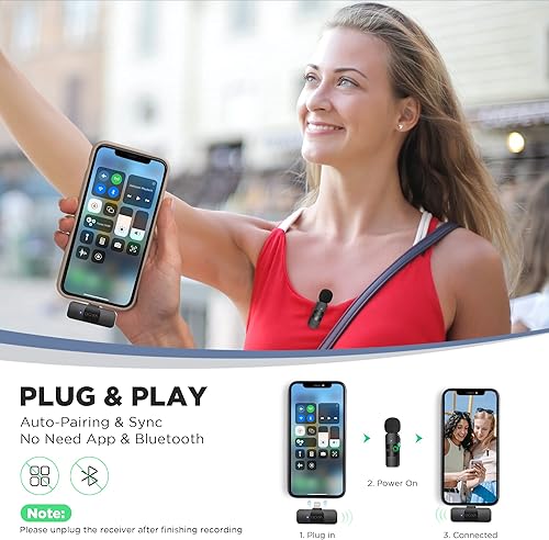 Miniatura 2 de BOYA Micrófono Lavalier inalámbrico para iPhone iPad Teléfono Omnidireccional Externa Mini Solapa Micrófono Lightning para iPhone Micrófono Clip-On