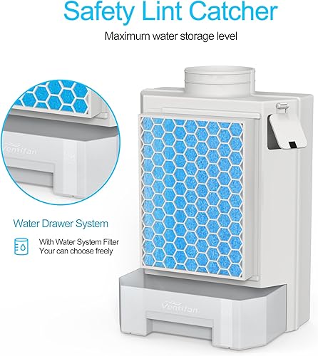 Miniatura 3 de Ventilación de secadora para interiores, ventilación de secadora con filtro de pantalla de acero inoxidable y filtro de poliéster, atrapador de
