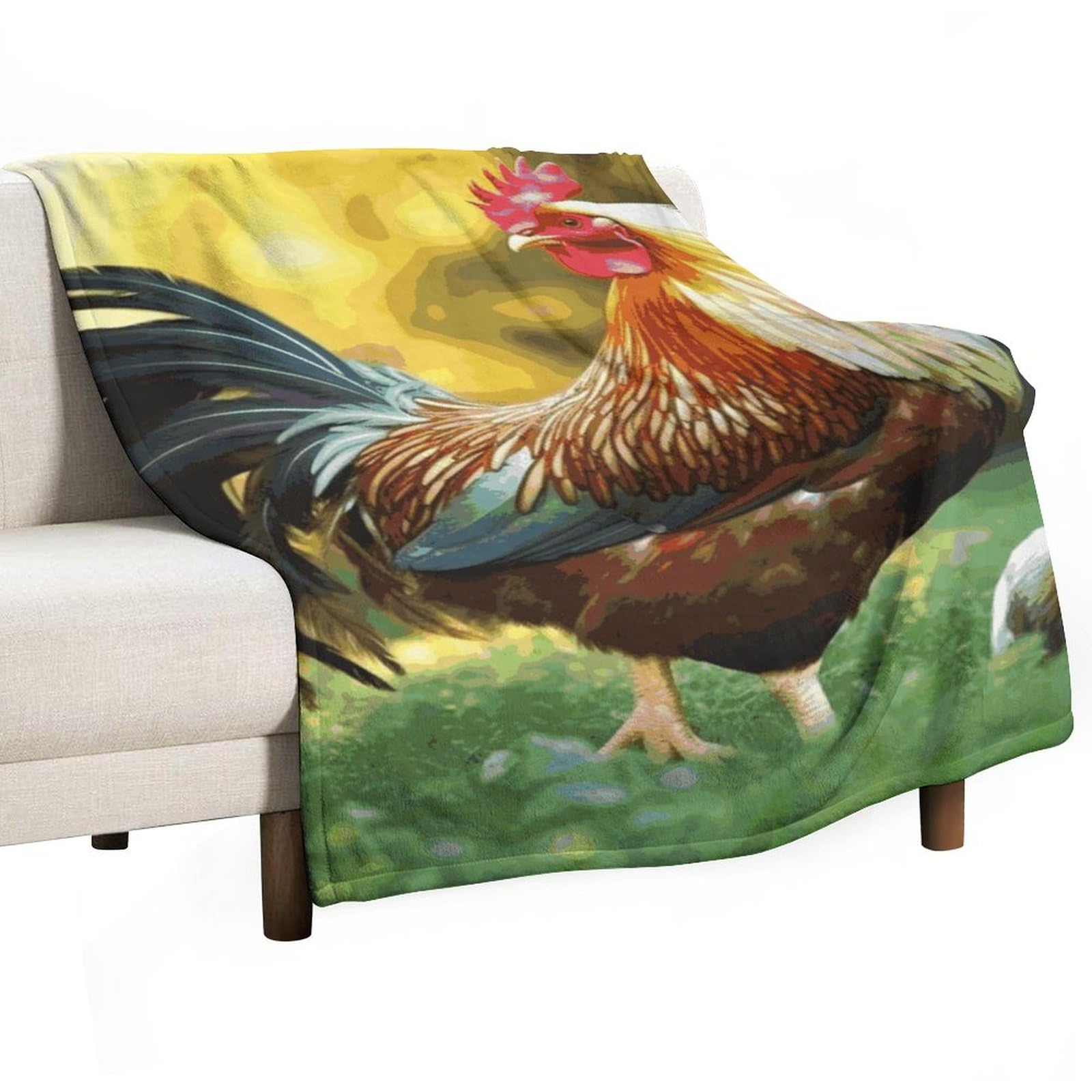 Couverture polaire confortable de qualité supérieure lit et canapé design coq