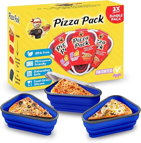 Miniatura 39 de El Paquete de Pizza Perfecto™ - Contenedor Reutilizable de Almacenamiento de Pizza con 5 Bandejas de Servicio Aptas para Microondas - Contenedor