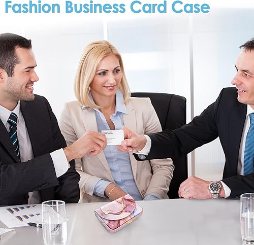 Miniatura 4 de Tarjetero de piel sintética para tarjetas de visita, patrón de impresión en color, tarjetero con bolsillos, bolsillos magnéticos para tarjetas de