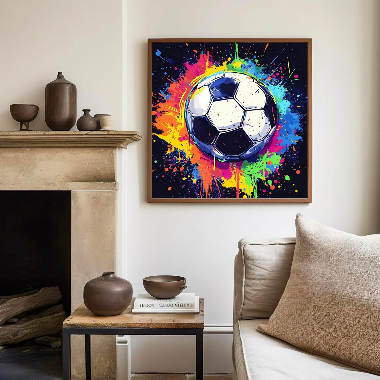 Pittura da calcio con i numeri, per bambini dai 5 ai 10 anni, set da pittura con cornice, pennello e colori acrilici, regalo per ragazze e ragazzi