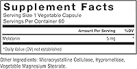 Vista 6 de FORCE FACTOR Melatonina 5 mg, suplemento sin medicamentos, vegano, sin OMG, 60 cápsulas vegetales