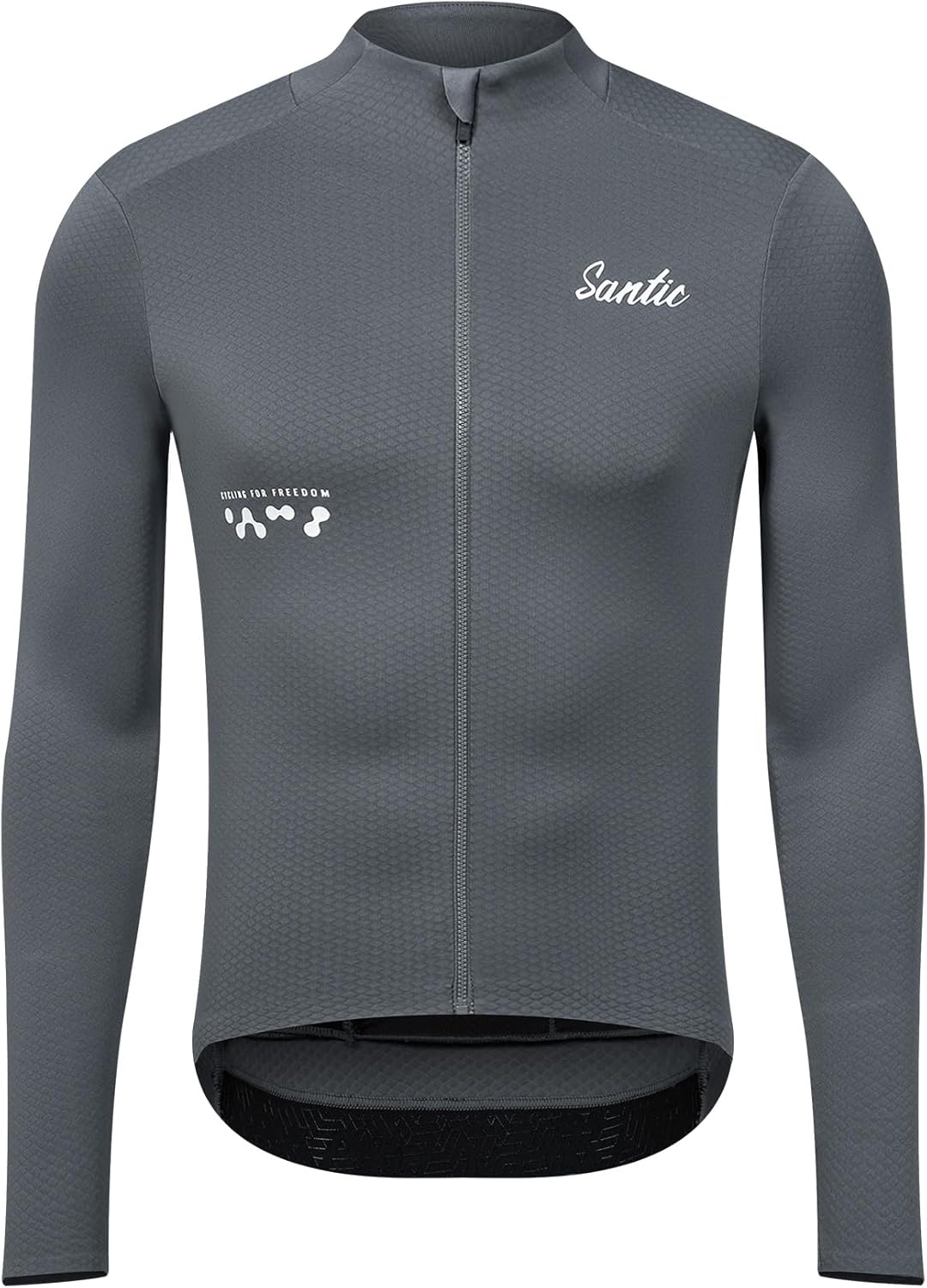 Santic Men's Cycling Jersey Winter Thermal Pro Long Sleeve Fleece Cycling Jacket with 3 Pockets