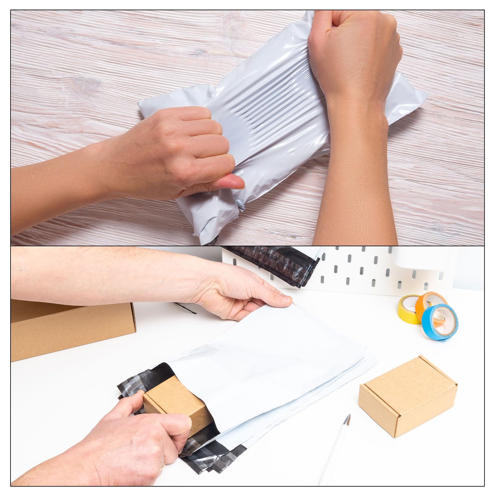 PATIKIL Polietileno Remitente Envío Bolsas 17.72x21.65 Pulgadas Auto Sello Adhesivo Impermeable Resistente Envío Sobres Bolsas para Ropa Pequeños Artículos Negro 200 Paquetes