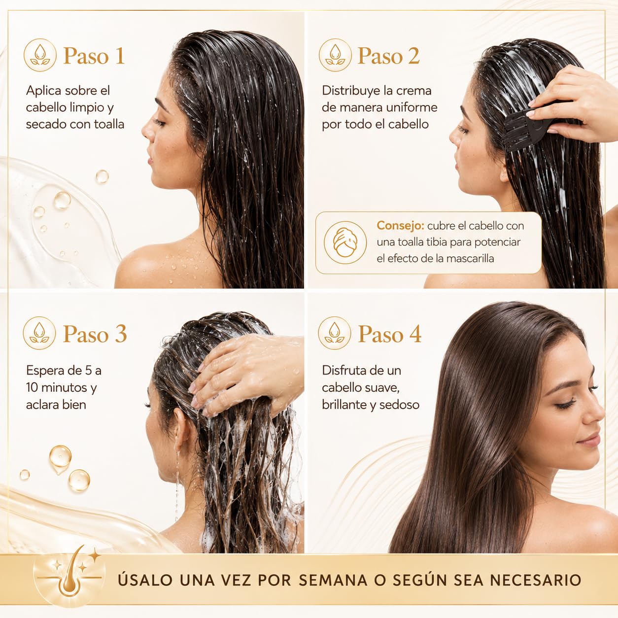 Aomimegel Mascarilla - Mascarilla Pelo Con Aceite De Argán Y Queratina Para Cabello Seco Y Dañado Uso Diario (2 PCS)