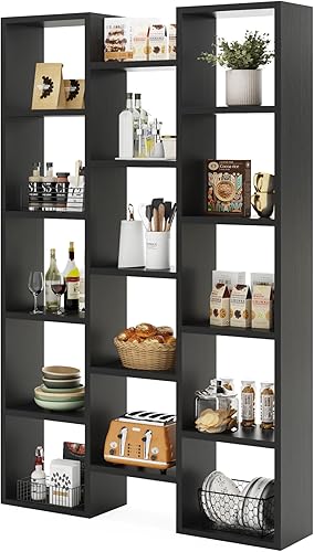 Estantería de 14 cubos para espacios pequeños, color negro