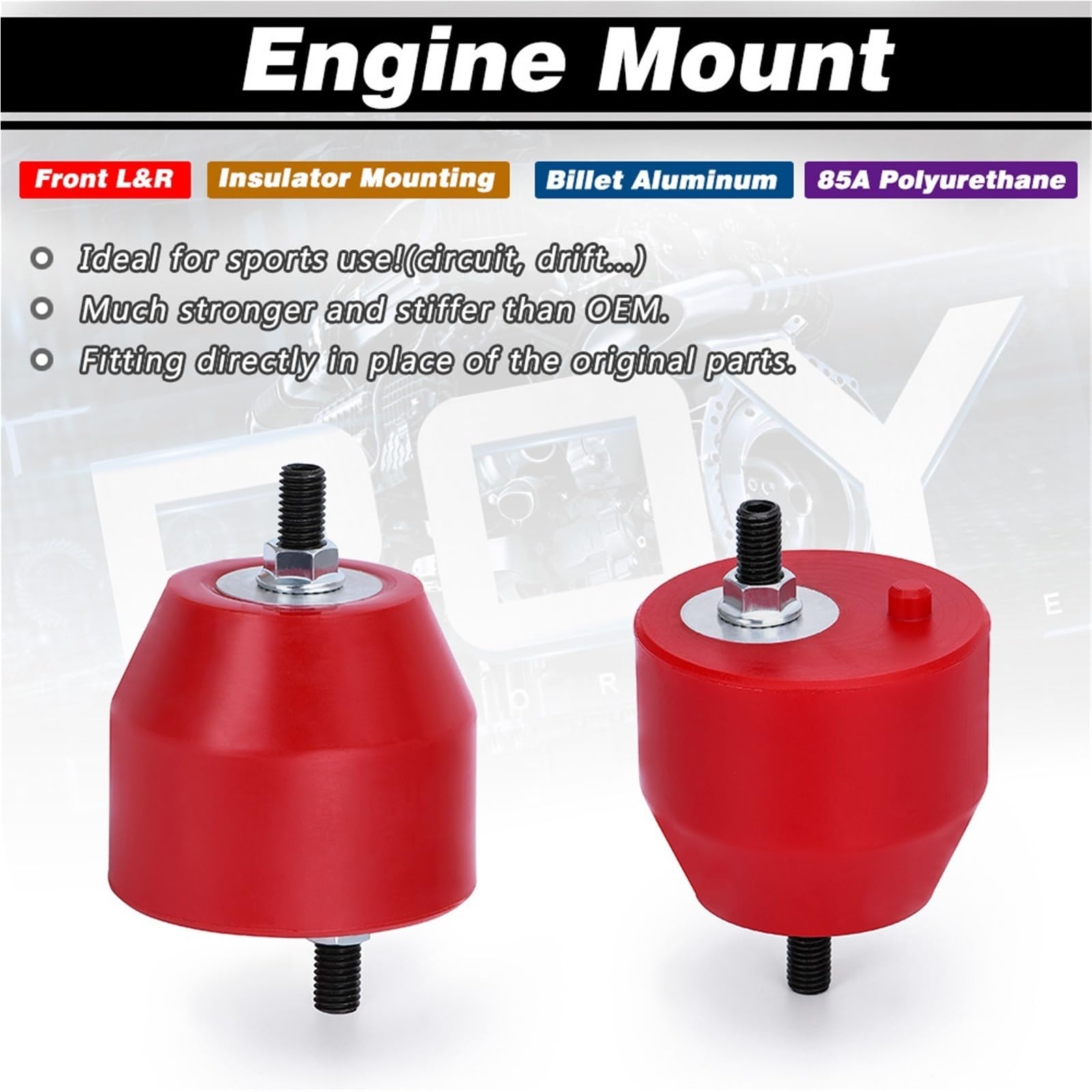 Wspornik silnika Mocowanie silnika przód L&R pasuje do BMW E36 E46 Z3 Z4 rzędowy 6CYL 85A poliuretan 11811140985 22116779970