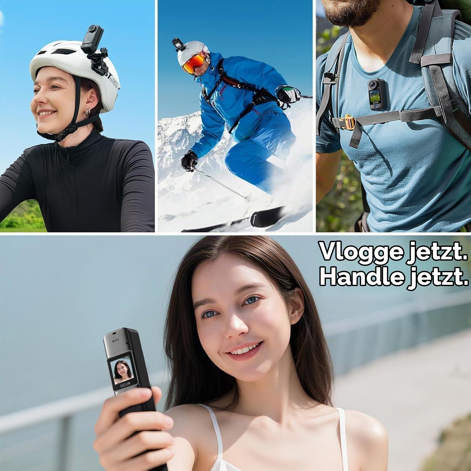 SJCAM C300 Vlog Kamera 4K(ohne SD),7 Stunden Akkulaufzeit,Dual-Touchscreen