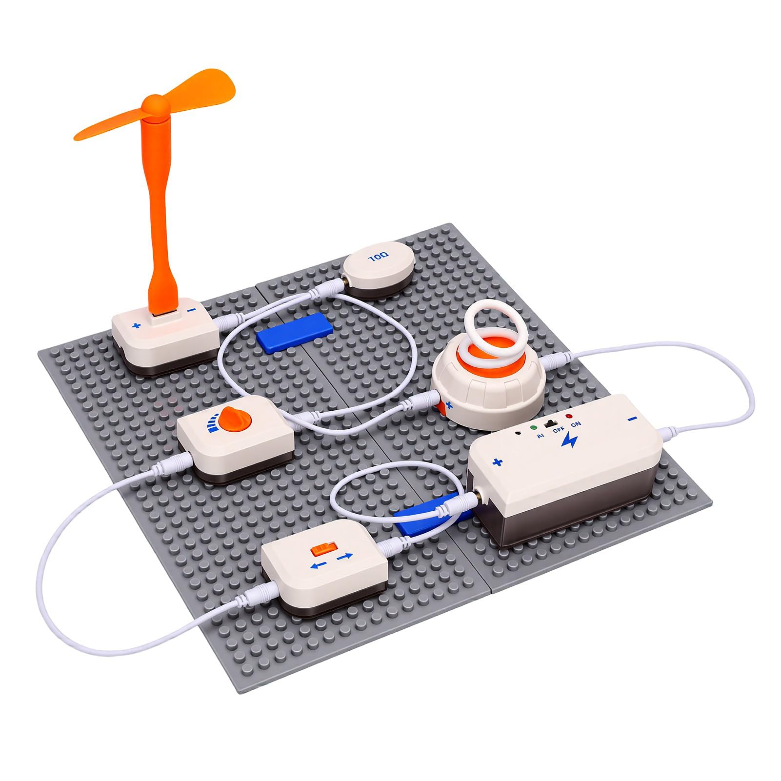 Generic Blocchi di Circuiti per Bambini Giocattoli Educativi STEM Controllo Vocale AI Kit di Esperimenti Interattivi Blocchi di Apprendimento in Plastica 12 Pezzi