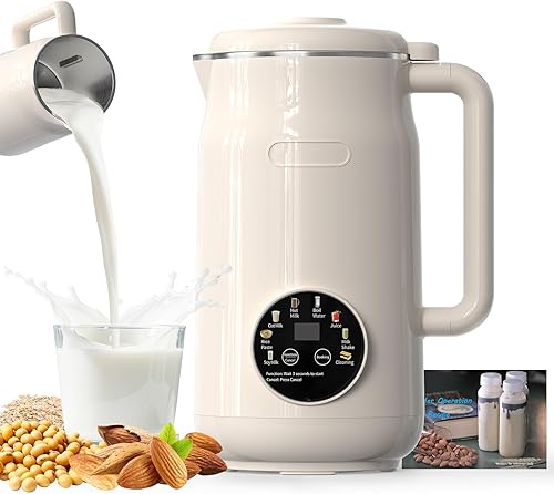 Máquina para hacer leche de nuez 8 en 1, máquina automática de leche de soja de 50 onzas1.5 L, licuadora de 10 cuchillas para batidos, avena,