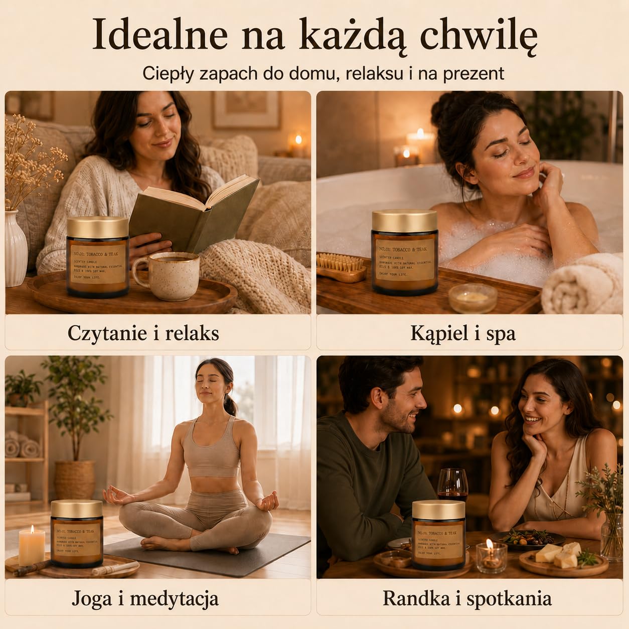 Zestaw upominkowy świec zapachowych dla kobiet, 12 szt. świec zapachowych, świeca z wosku sojowego, duże świece w szkle, zestaw upominkowy dla mamy, na Boże Narodzenie, urodziny, do kąpieli, jogi