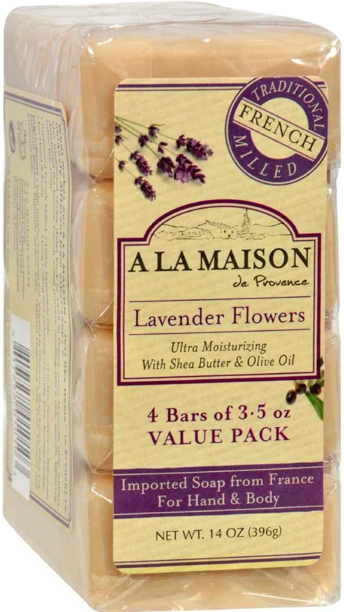 1015718 A La Maison Bar Soap Lavender Flower Value 4 Pack