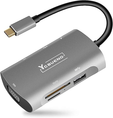 Miniatura 8 de Adaptador de concentrador USB C para MacBook Air, adaptador USB para MacBook - Estación de acoplamiento HDMI multipuerto 4K 7 en 1, Dongle para