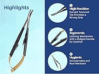 Vista 4 de ARTMAN INSTRUMENTS Castroviejo Portaagujas de Sutura Micro Preciso – Punta Curva de 5.5", Insertos de Carburo de Tungsteno, Acción de Resorte