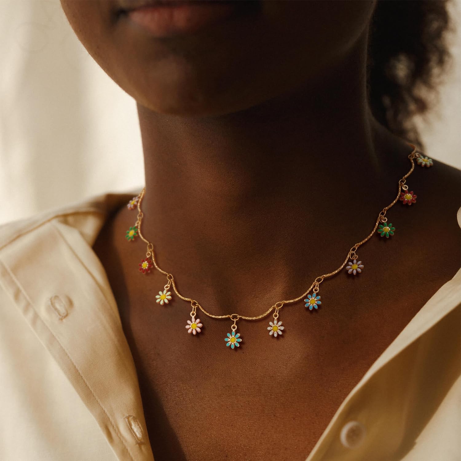 MEVECCO Gold Choker Necklace 14K Gold Plated Dainty Chain Short Necklace Delicate Fashion Choker Necklace Jewelry Gifts for Women - Image 3