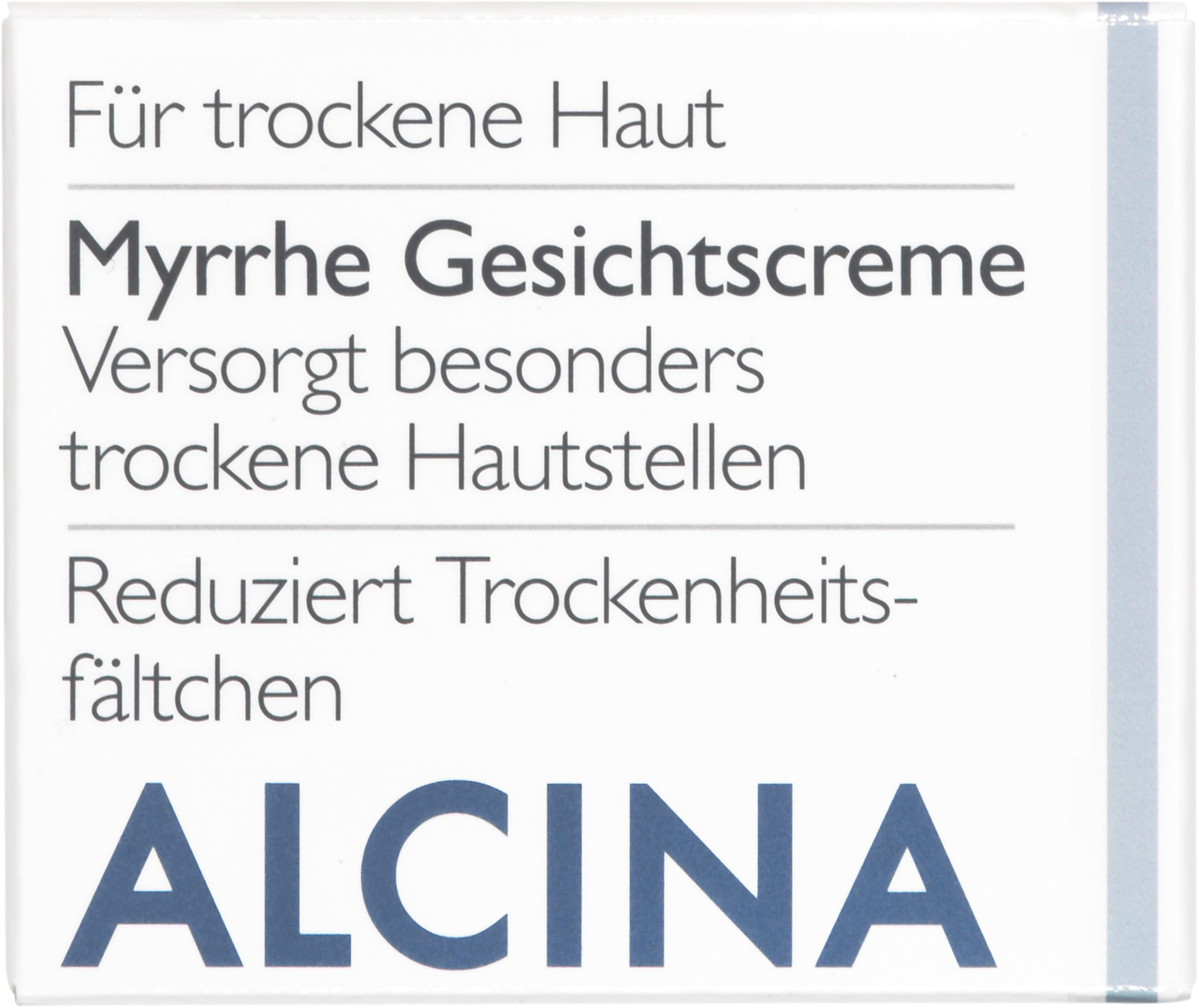 ALCINA Myrrhe Gesichtscreme - 1 x 50 ml - Reichhaltige Pflege für extrem trockene Haut - Reduziert Trockenheitsfältchen & spendet Feuchtigkeit - Samtig-weiche Textur - Mit Linolsäure & Bienenwachs