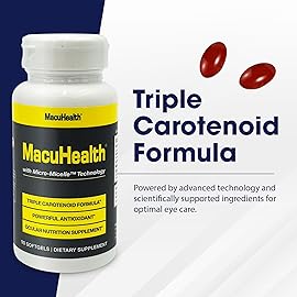 Macuhealth Triple Carotenoid Formula - Eye Vitamins for Adults - 90 Softgels, 3 Month Supply