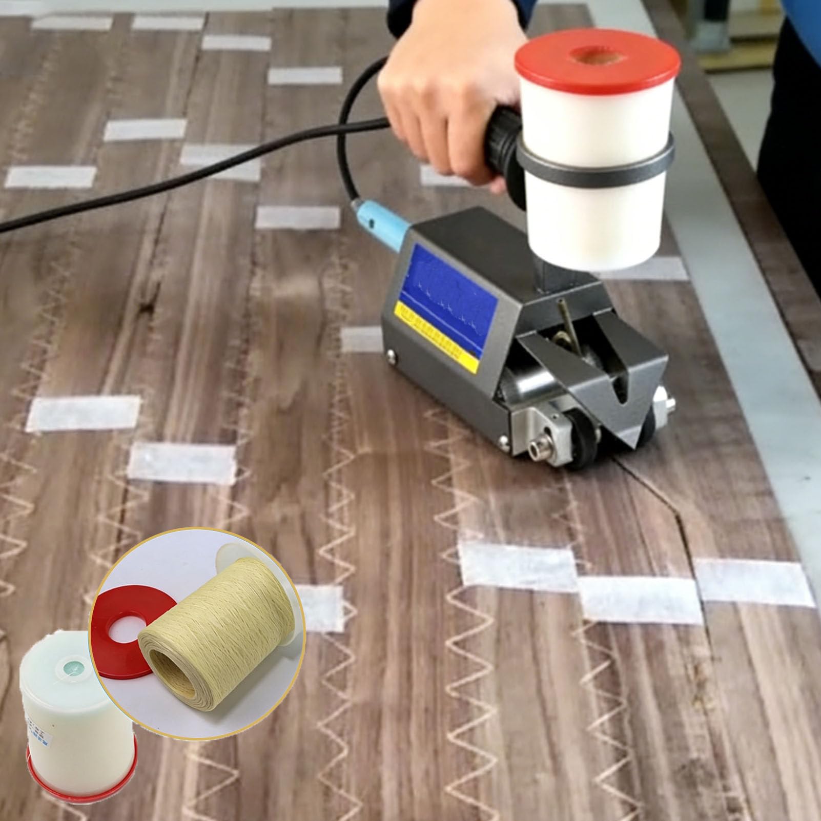Macchina automatica cicloidale per patchwork, strumento di cucito meccanico portatile per cucire pannelli in legno, acciaio inossidabile, per tappezzeria