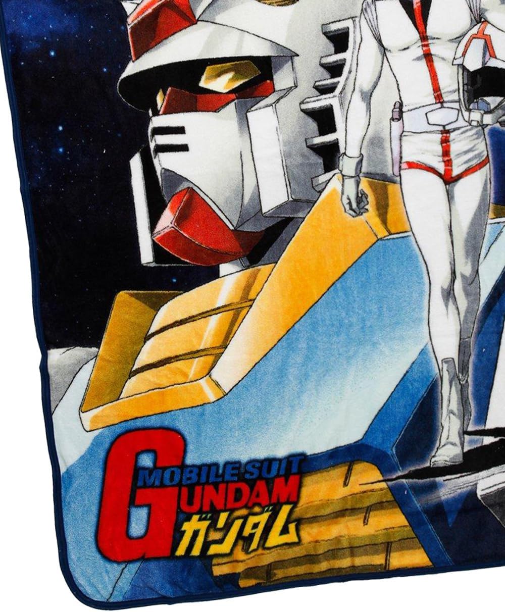 Bioworld Mobile Suit Gundam Blanket Mecha and Amuro Ray Anime Design Plush Throw 45" X 60" - Image 2