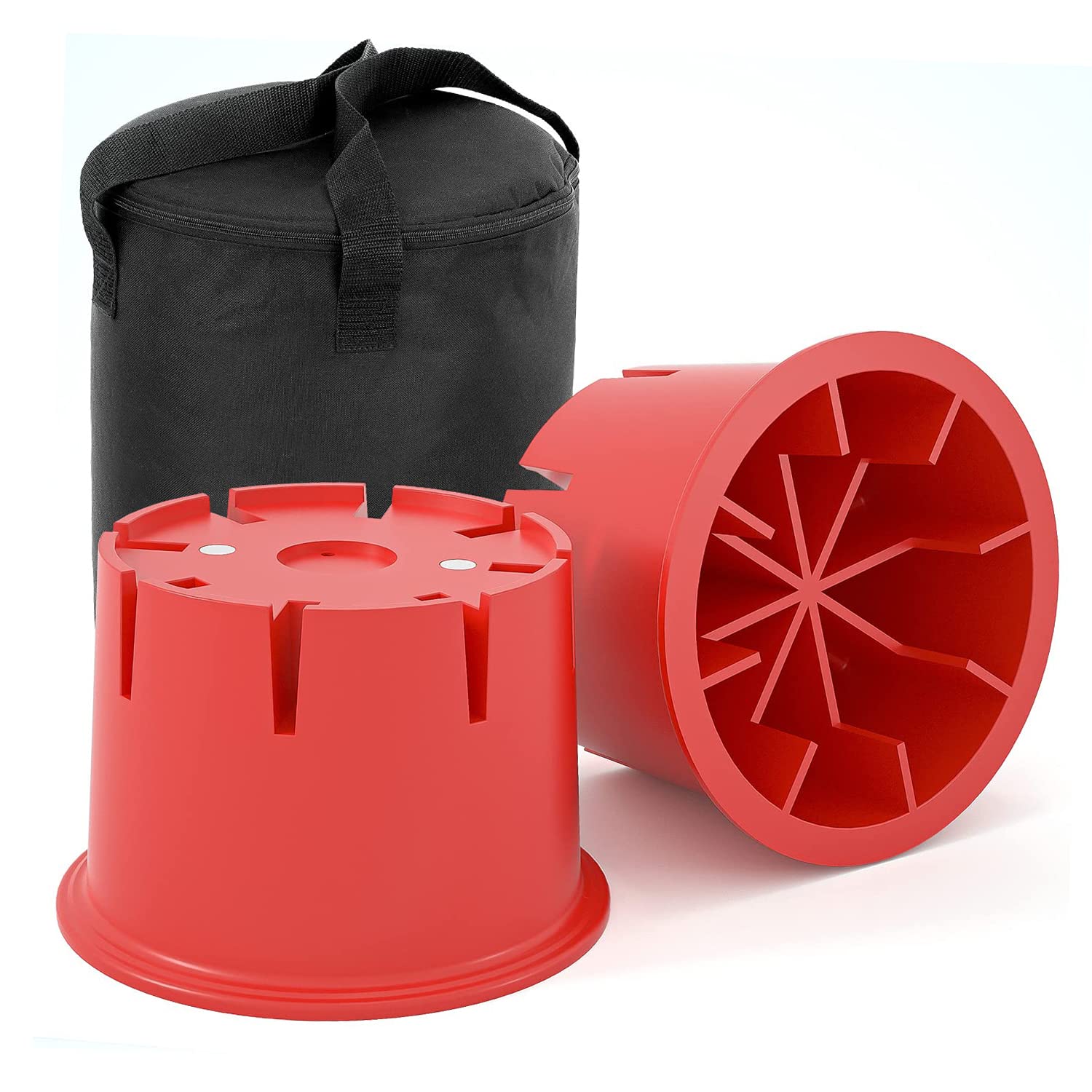 Photo 1 of AOPEC 2 Pack Trailer Jack Block for RV Travel Trailer Accessories & Fifth Wheel & Popup Camper & Toy Hauler Fit for Any Tongue Jack, Post, Foot, or stabilizer (Round or Square)