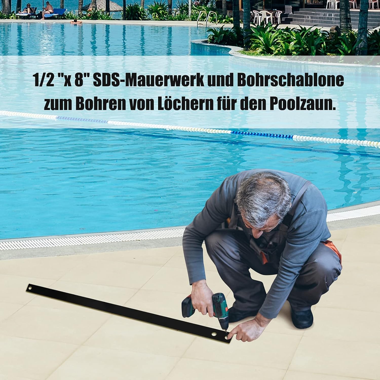 FANTASK Clôture de Piscine - Kit Complet avec Construction Stable - Clôture de sécurité pour Piscine et étang dans Le Jardin - Noir - 360 x 125 cm