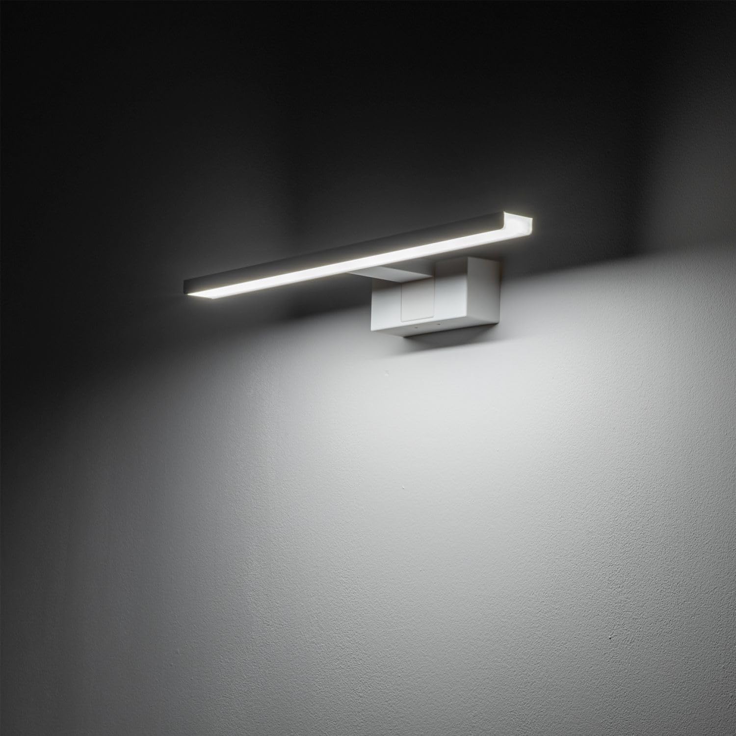Licht-Erlebnisse LED Wandlampe Bad IP44 Weiß B: 40 cm länglich 4000 K 650 lm neutralweiß schmal Modern Aluminium Spiegelleuchte Badleuchte Wand
