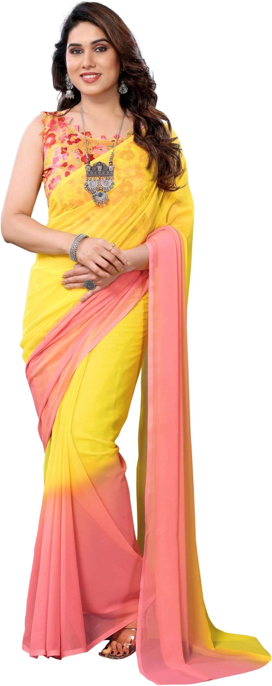 DIVUS Ready to wear Pre draped Prestitched one min readymade Designer Parywear saree with Unstitch Blouse